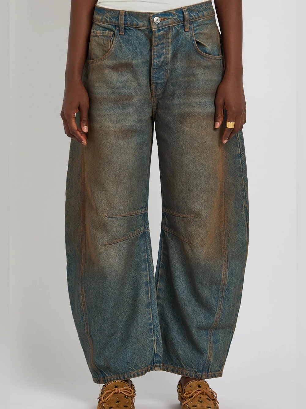 Free People Good Luck Barrel Jeans
